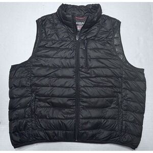 Hawke & Co Down Vest XXL Black Packable Puffer Full Zip Outdoor Lightweight